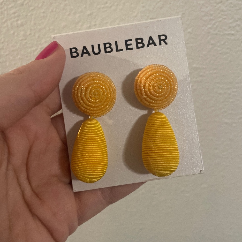 BaubleBar Jayna Drop Earrings Yellow NWT